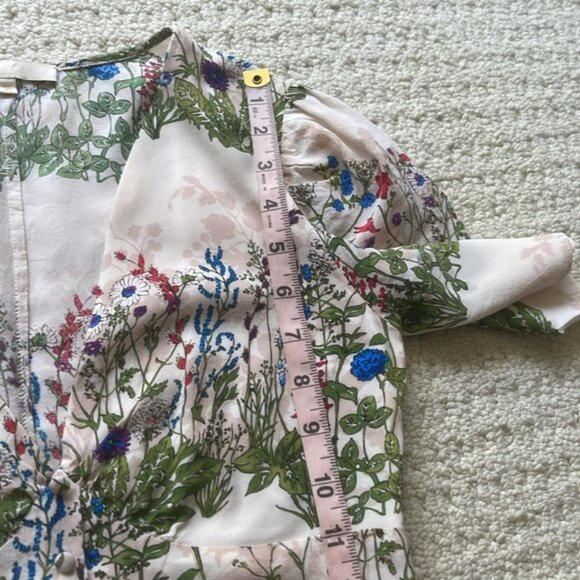 Maje Riviere Floral-Print Silk Crepe De Chine Mini Dress Size EU 36 - Picture 15 of 16